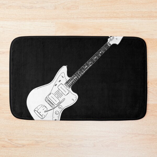 Item preview, Jaguar Style Electric Guitar Black & White Line Art designed and sold by kakarikihill.