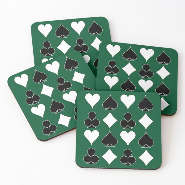 Item preview, Card Suits - Black and White on Green designed and sold by Tree45.
