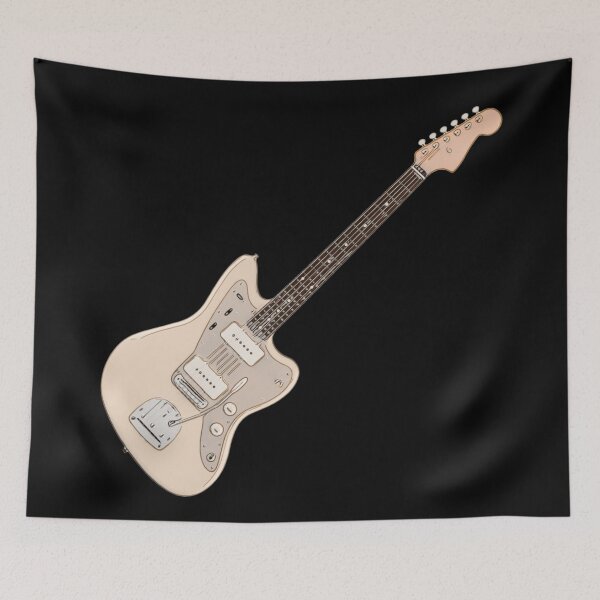 Item preview, Jaguar Style Electric Guitar Cream Line Art designed and sold by kakarikihill.