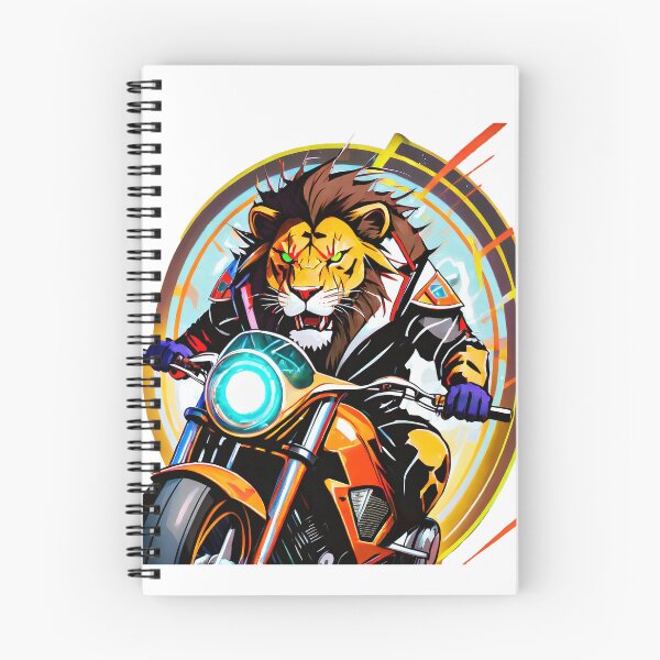 Artikelvorschau, Lion racing on a Motorcycle entworfen und verkauft von BADESIGNZZ.