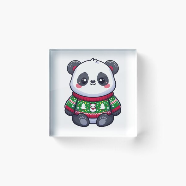 Item preview, cute panda in ugly xmas sweater designed and sold by ffkj09.