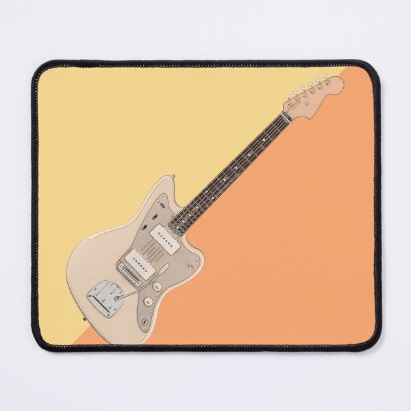 Item preview, Jaguar Style Cream Electric Guitar Diagonal Line Art designed and sold by kakarikihill.