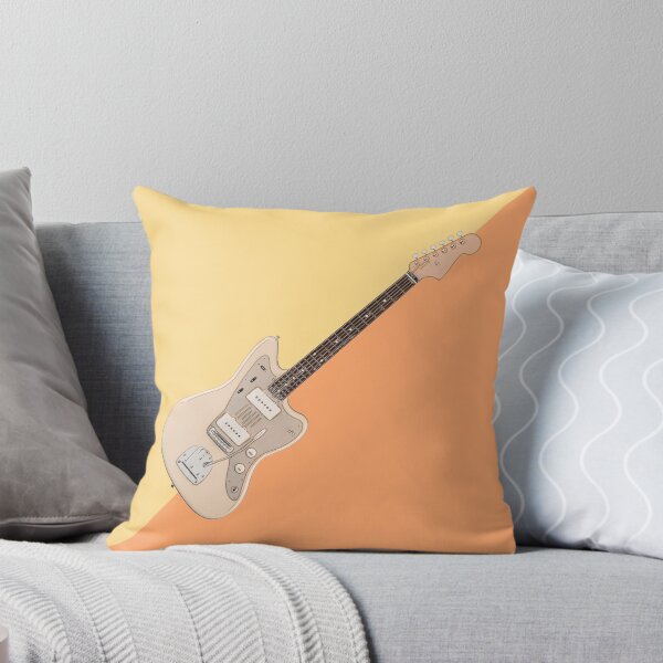 Item preview, Jaguar Style Cream Electric Guitar Diagonal Line Art designed and sold by kakarikihill.