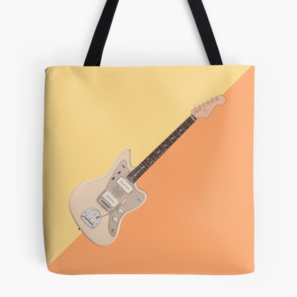 Item preview, Jaguar Style Cream Electric Guitar Diagonal Line Art designed and sold by kakarikihill.