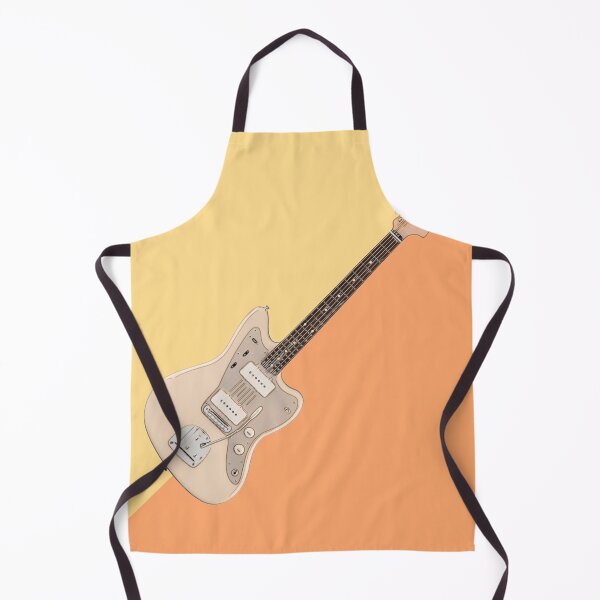 Item preview, Jaguar Style Cream Electric Guitar Diagonal Line Art designed and sold by kakarikihill.