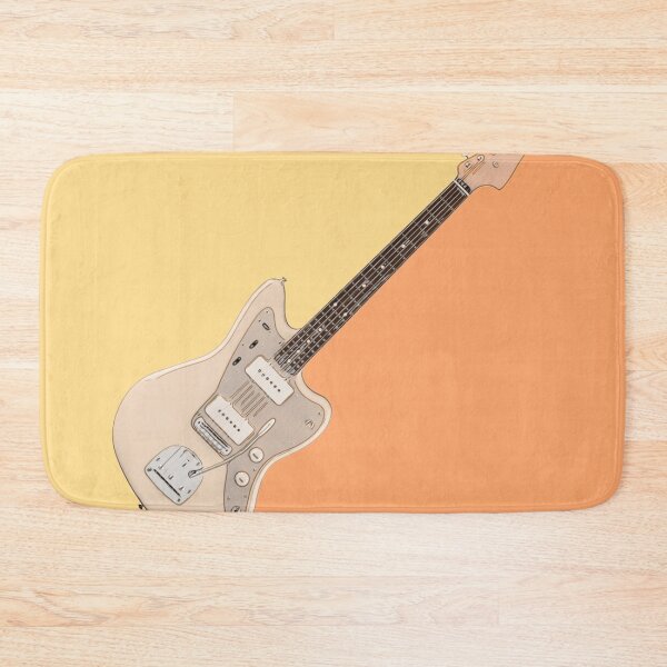Item preview, Jaguar Style Cream Electric Guitar Diagonal Line Art designed and sold by kakarikihill.