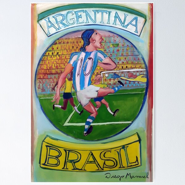 Artikelvorschau, Argentinien - Brasilien, World Soccer Classics (3), 2014, von Diego Manuel entworfen und verkauft von Diego Manuel Rodriguez.