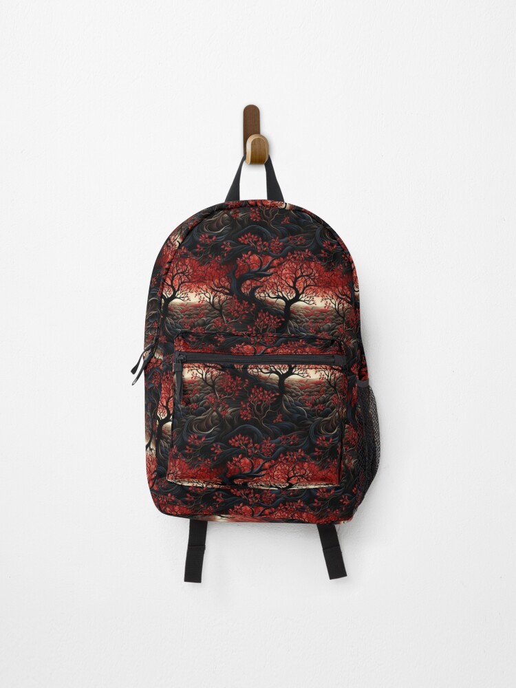 Thumbnail 1 of 3, Backpack, Red Tree Pattern #2 designed and sold by primapetunia.