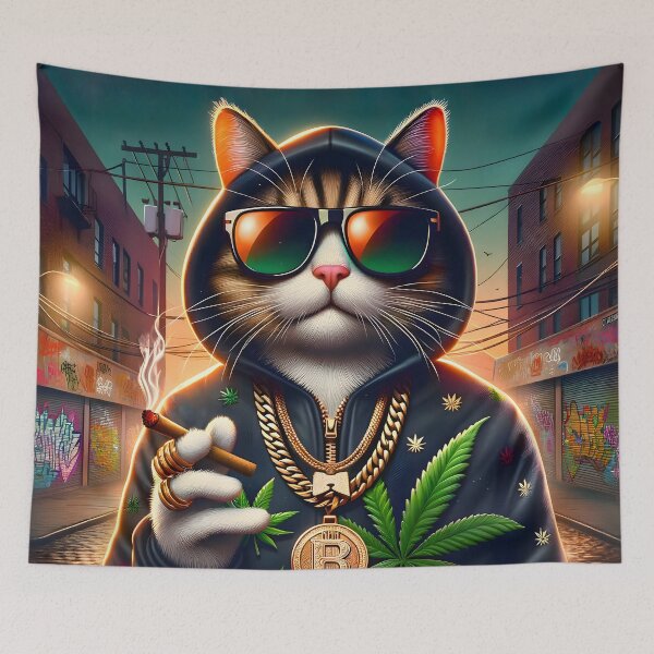 Item preview, Gangsta Cat - funny hip hop bitcoin album cover designed and sold by FunnyStoopid.