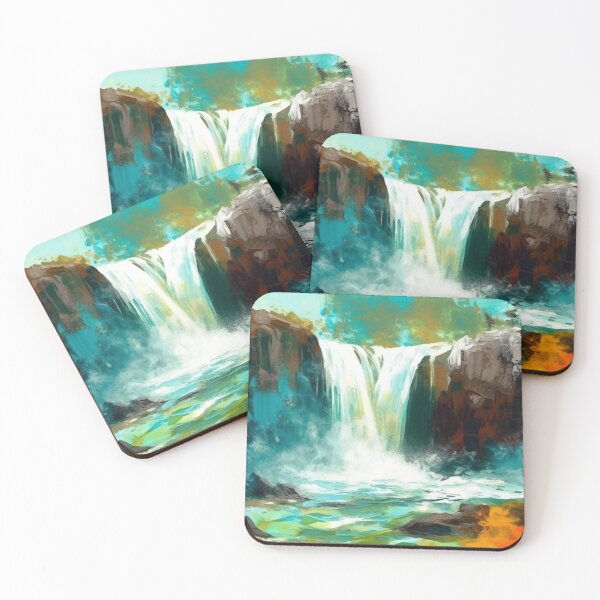 Item preview, Stunning Original Artwork Landscapes Waterfalls Oil Abstract Painting A925-11 designed and sold by MPCFICTION.