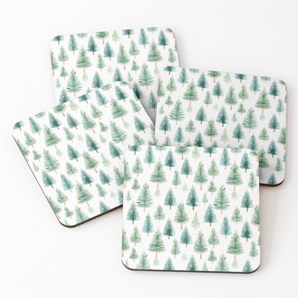 Item preview, Watercolor Christmas tree forest. designed and sold by PawsandPages.
