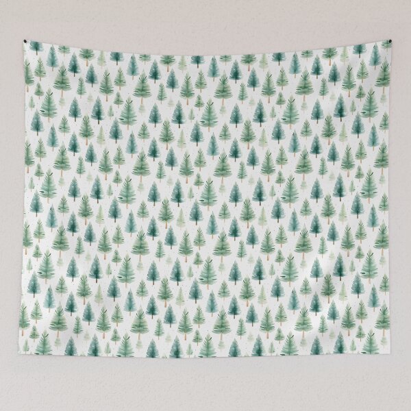 Item preview, Watercolor Christmas tree forest. designed and sold by PawsandPages.
