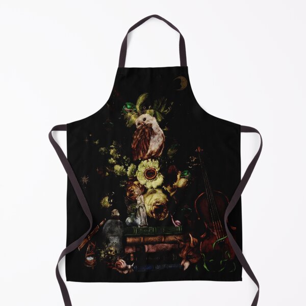 Item preview, Dark academia art in full goblincore gothic watercolor proud owl sitting front and center designed and sold by Monica Laipple.