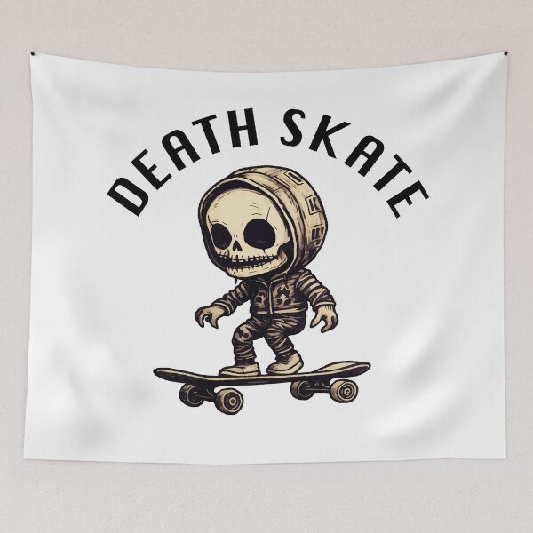 Item preview, Skeleton Skateboarder - Death Skate (Black Lettering) designed and sold by VelvetRoom.