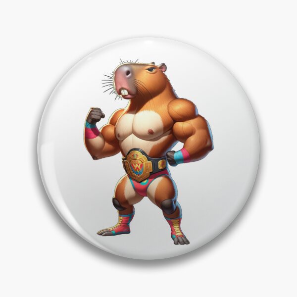 Item preview, Strong Capybara Professional Wrestler Fighter Performer with Belt designed and sold by kylmllr101684.
