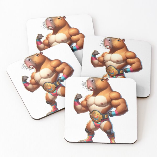 Item preview, Strong Capybara Professional Wrestler Fighter Performer with Belt designed and sold by kylmllr101684.