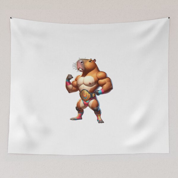 Item preview, Strong Capybara Professional Wrestler Fighter Performer with Belt designed and sold by kylmllr101684.