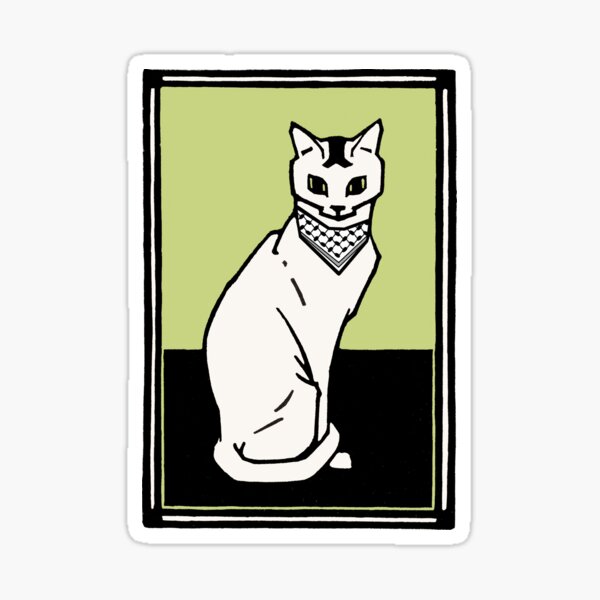 Item preview, Cat Wearing Keffiyeh - Vintage Julie de Graag designed and sold by FairieDance.