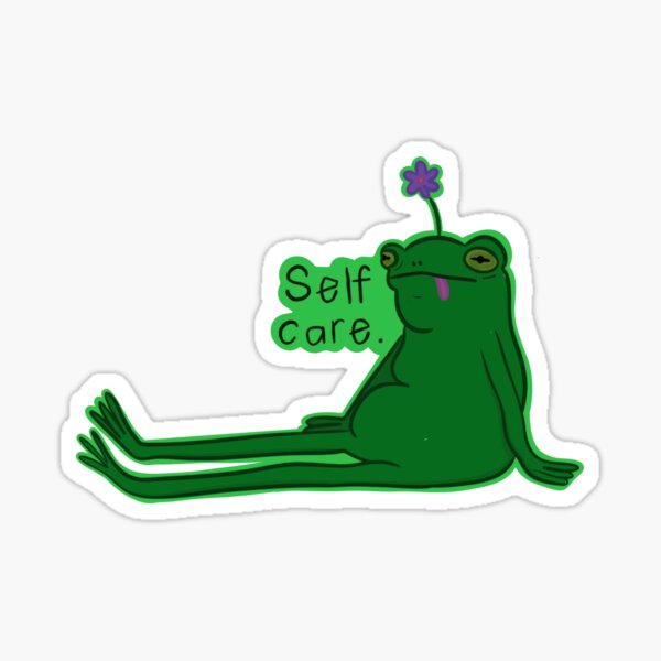 Self Care Frog Sticker for Sale by coopersArt