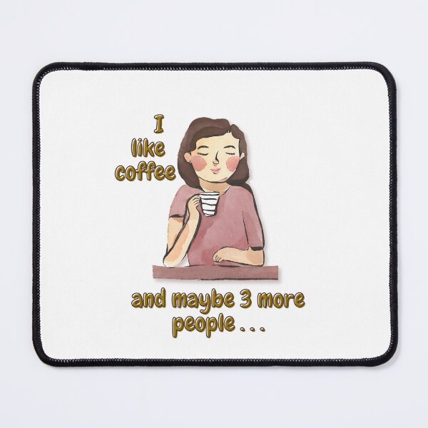 Item preview, I like coffee and 3 more people - Watercolor Illustration designed and sold by PixelBadBunny.