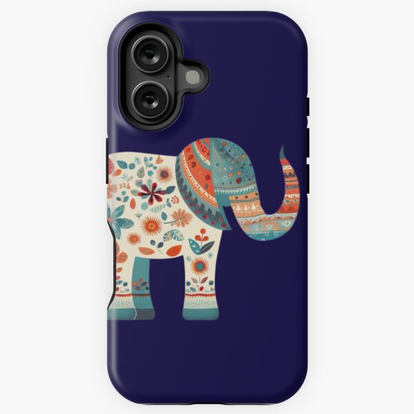 Item preview, Boho Elephant in Blue - Tribal Bohemian Wildlife Illustration designed and sold by sweet1342.