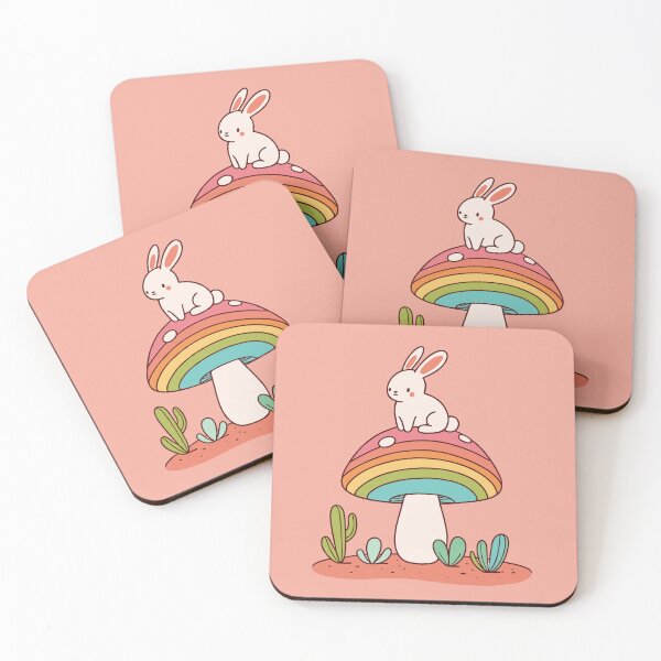Item preview, Rainbow Perch: Bunny atop a Whimsical Mushroom designed and sold by kiokuso.