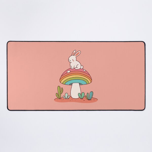 Item preview, Rainbow Perch: Bunny atop a Whimsical Mushroom designed and sold by kiokuso.