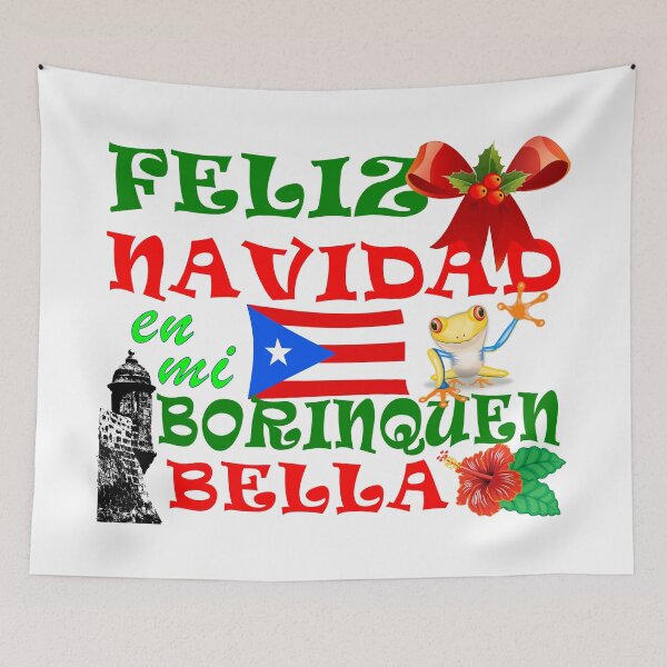 Item preview, Feliz Navidad en mi Borinquen Bella Puerto Rico Christmas art designed and sold by Verle-art.