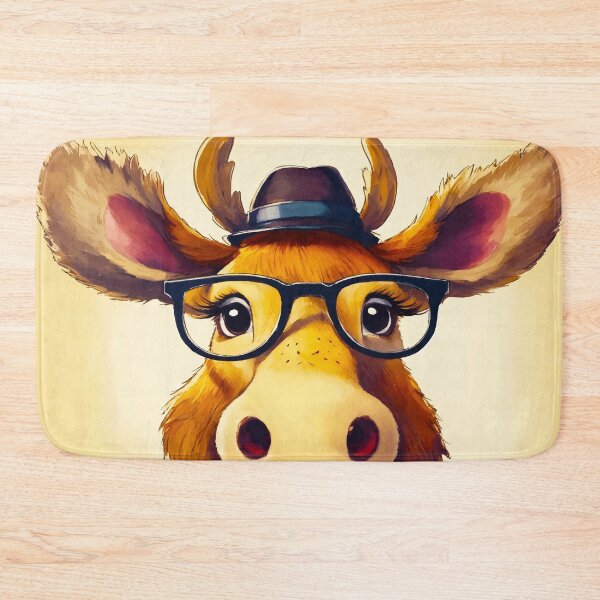 Item preview, Papá Alce Pajarita Sombrero Fedora Gafas Contador Dibujos animados Cómico Sonrisa designed and sold by Kathryn Creates.