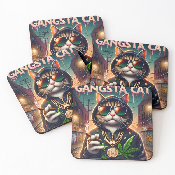 Item preview, Gangsta Cat - funny hip hop bitcoin album cover designed and sold by FunnyStoopid.