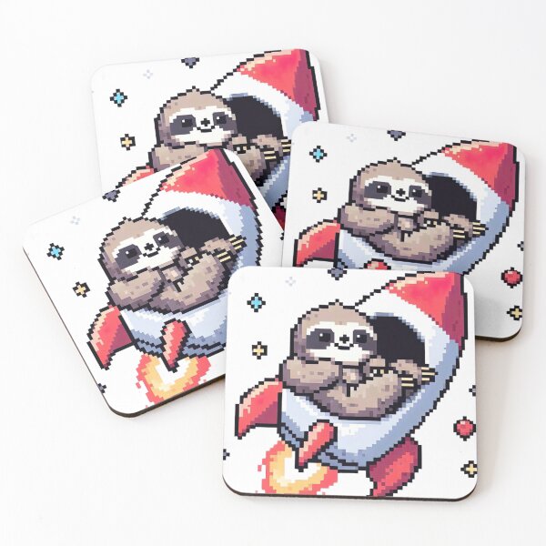 Item preview, "Charming Pixel Sloth in Rocket: Delightful Blend of Adorable Nature and Pixel Whimsy" designed and sold by Huycao211.