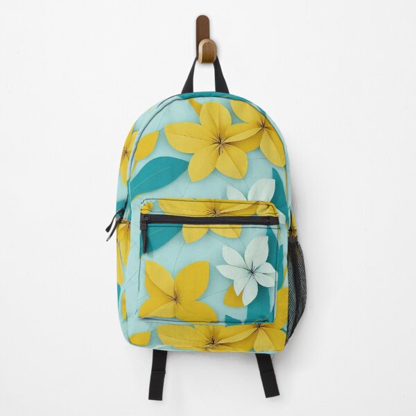 Vista previa del artículo con la obra «Patrón sin fisuras de flores amarillas y hojas de color verde azulado sobre un fondo azul», diseñado y vendido por Phutharesuan Wachirapisut.