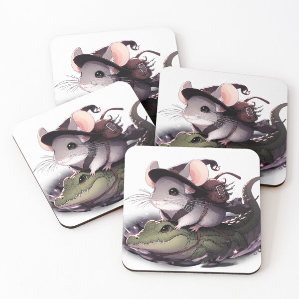 Item preview, "Capybara Mouse Riding Cute Crocodile: Playful and Charming Illustration" designed and sold by Huycao211.