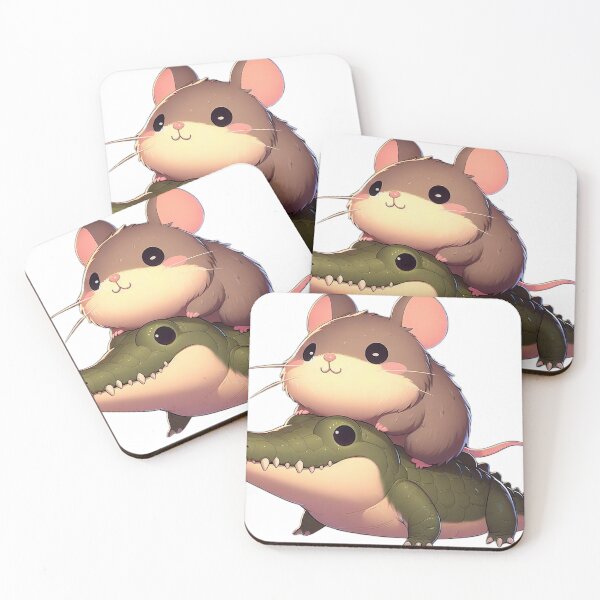 Item preview, "Capybara Mouse Riding Cute Crocodile: Playful and Charming Illustration" designed and sold by Huycao211.