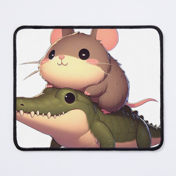 Item preview, "Capybara Mouse Riding Cute Crocodile: Playful and Charming Illustration" designed and sold by Huycao211.