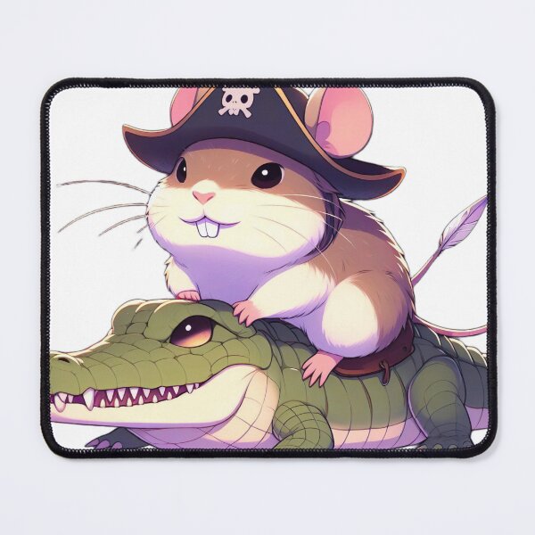 Item preview, "Capybara Mouse Riding Cute Crocodile: Playful and Charming Illustration" designed and sold by Huycao211.