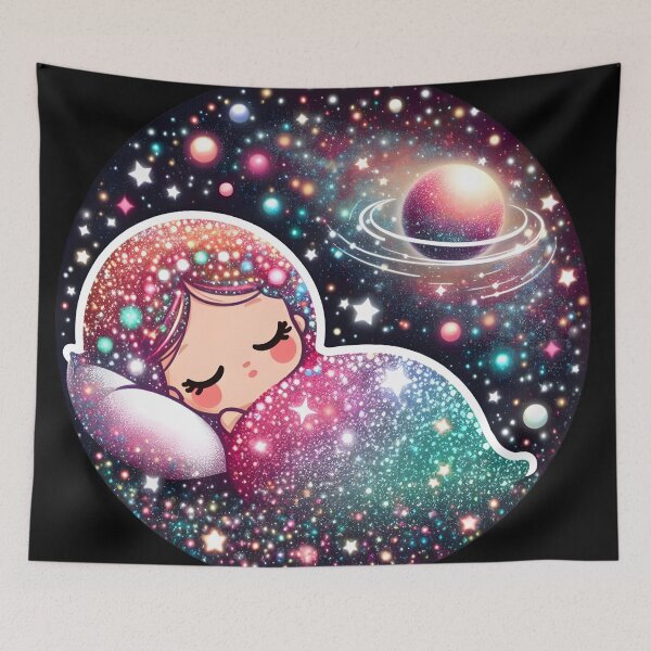 Item preview, Celestial Reverie: A Child's Dance Amidst Galaxies designed and sold by AI-Only Creations.