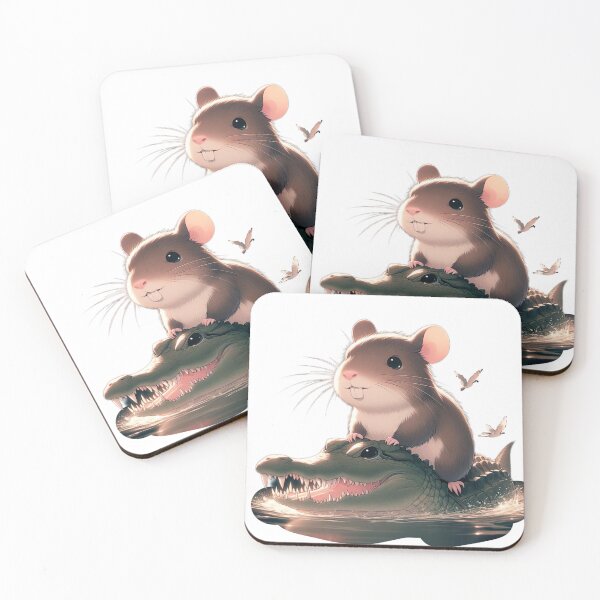 Item preview, "Capybara Mouse Riding Cute Crocodile: Playful and Charming Illustration" designed and sold by Huycao211.