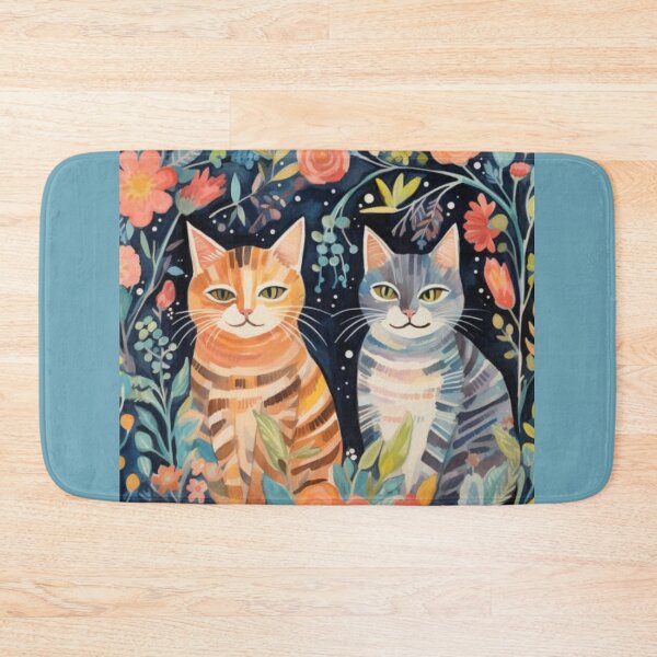 Item preview, Boho Cats in Love: Whimsical Night Sky and Floral Bliss designed and sold by sweet1342.