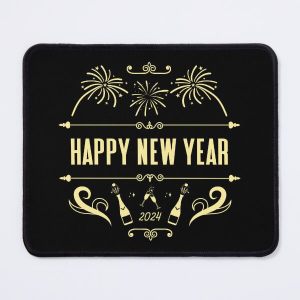 Item preview, Happy New Year 2024 - Vintage-Style New Year Celebration (Yellow Design) designed and sold by Spiprinto.