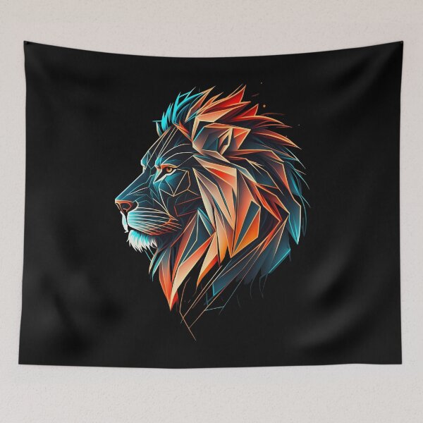 Item preview, Lion retrowave vintage neon Old school leo designed and sold by MDCGraphics.