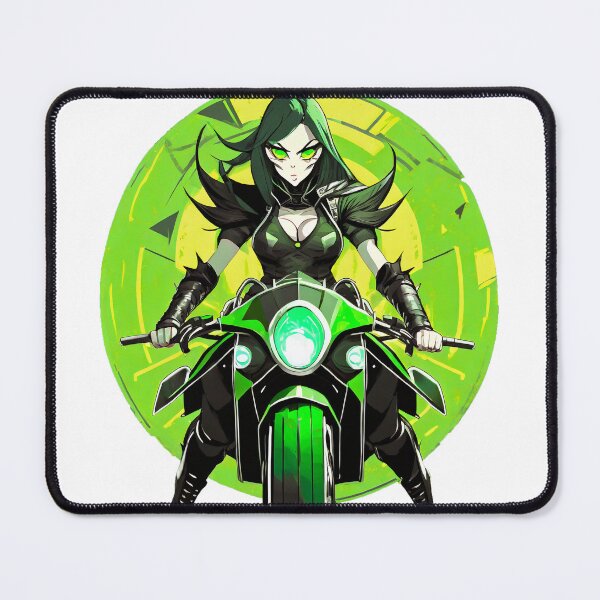 Item preview, Green Vampire Queen riding a Motorcycle designed and sold by BADESIGNZZ.