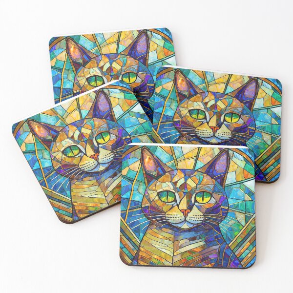 Item preview, Stained Glass Cat designed and sold by AashiiDesigns.