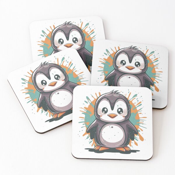 Item preview, Cute Penguin Rustic Splatter designed and sold by TugForkFinds.