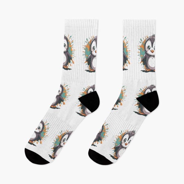 Item preview, Cute Penguin Rustic Splatter designed and sold by TugForkFinds.