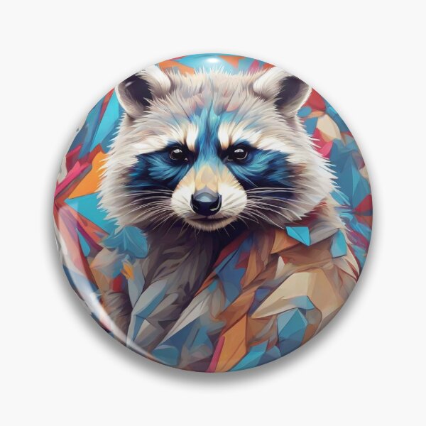 Item preview, Geometric polygonal psychedelic art Racoon  designed and sold by Methuz.