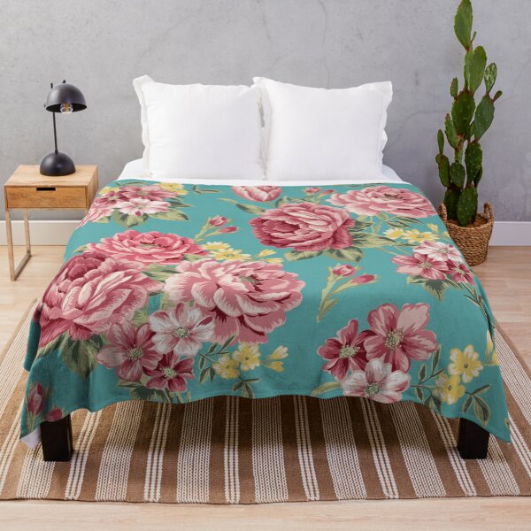 Item preview, Roses pattern on turquoise background designed and sold by Suvenire.