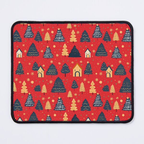 Item preview, Christmas Trees Seamless Cartoon Pattern Red Rose background designed and sold by Sototos® ⭐⭐⭐⭐⭐.