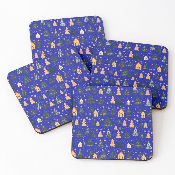 Item preview, Christmas Trees Seamless Cartoon Pattern Blue Azure background designed and sold by Sototos® ⭐⭐⭐⭐⭐.