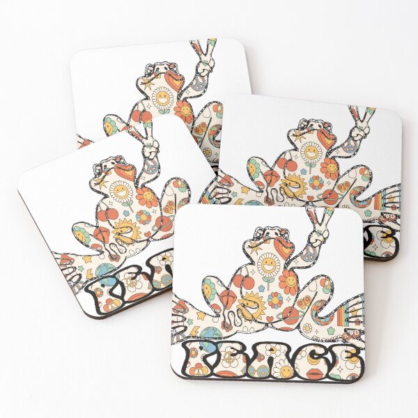 Item preview, Retro Flower Power Peace Frog  designed and sold by natnat7w.